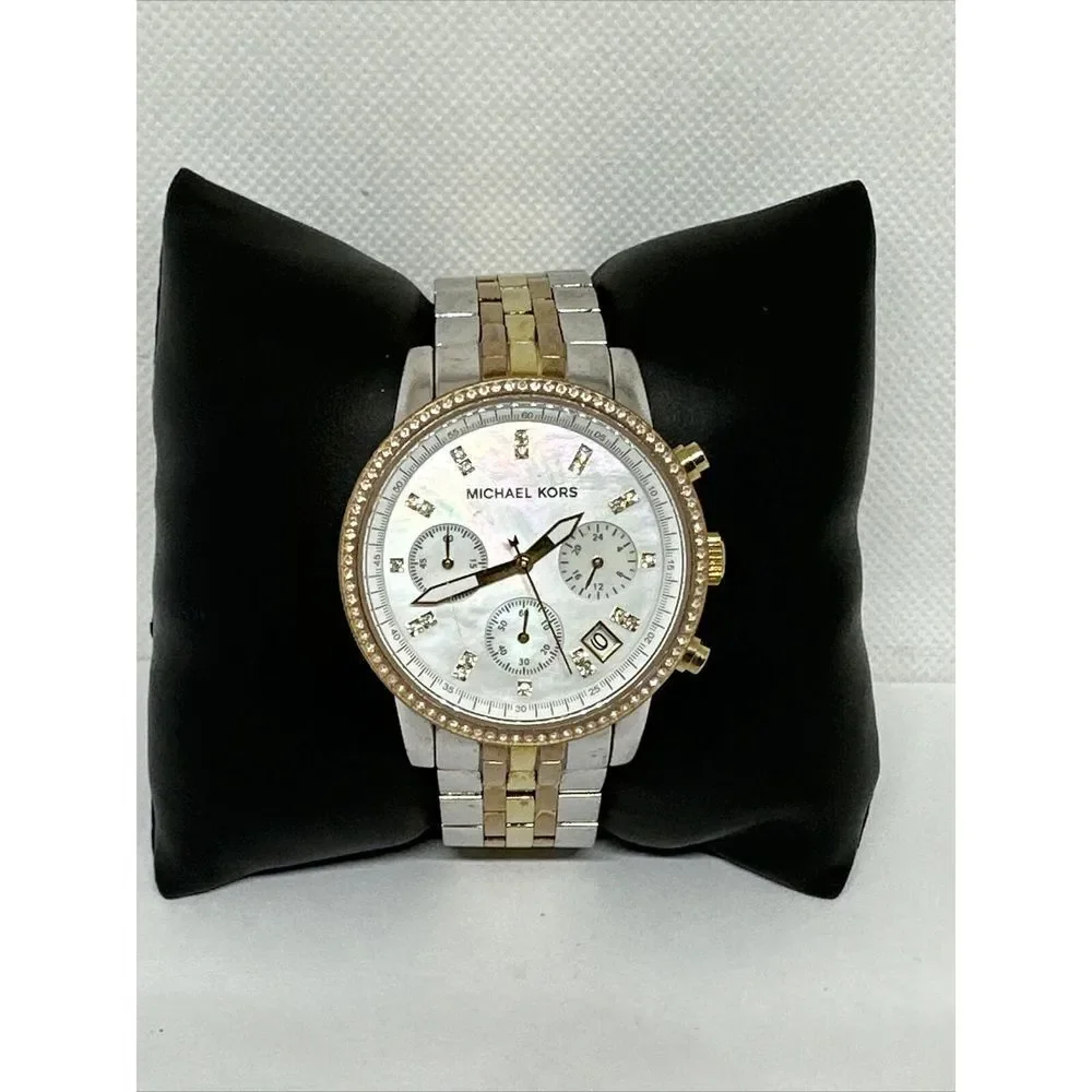 Michael Kors Ritz MK5650 Women Tri-Tone Stainless Steel Analog Dial Watch NUL56